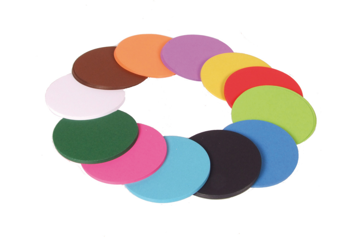 Vouwbladen rond 8 cm 60 grs 12-kleuren 480 vel