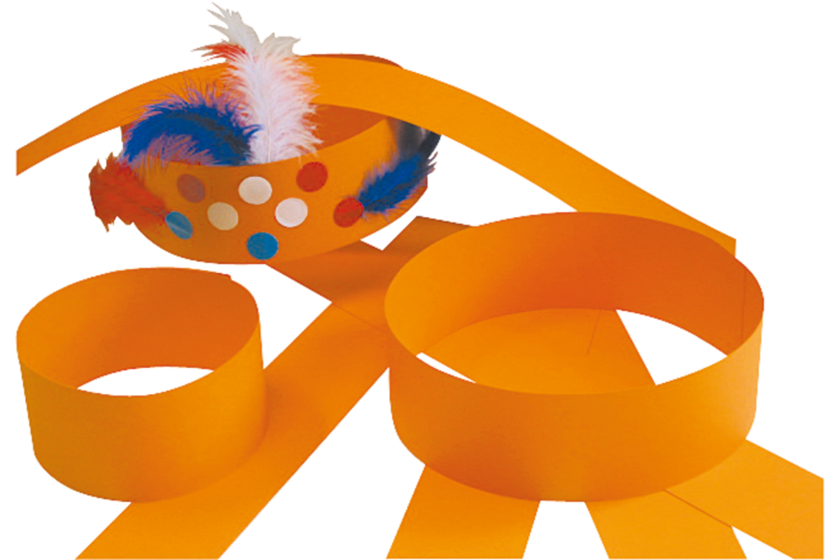 Hoedenstroken 7 x 70 cm oranje 290 grs 100 stroken
