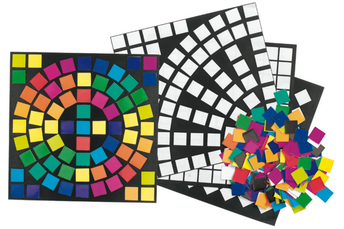 Mozaïekvierkanten 2 x 2 cm assorti, 4000 stuks