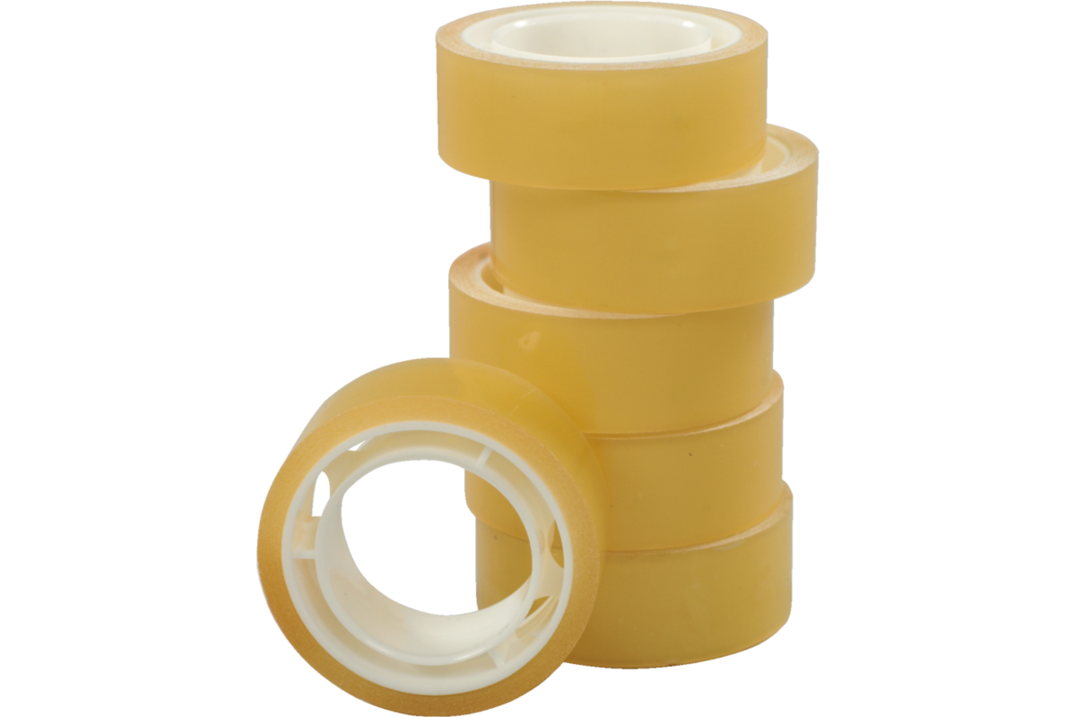 Plakband 15 mm x 10 meter transparant, 10 rol