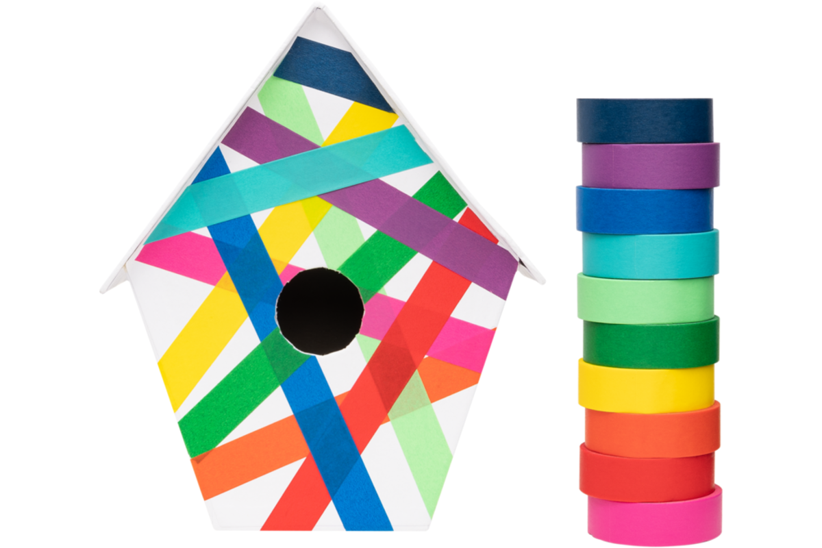 Washi Tape regenboog kleuren assorti 15 mm x 5 mtr, 10 stuks