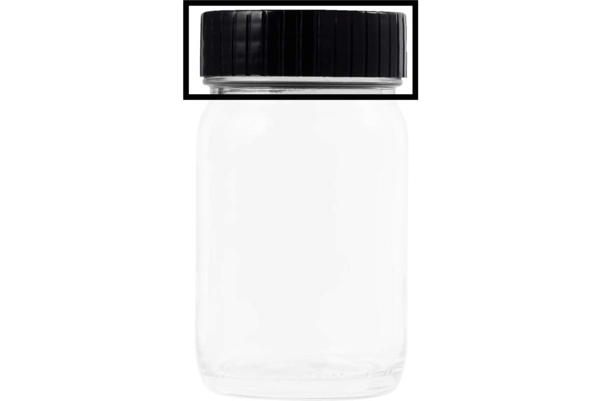 Schroefdeksel voor glazen flacon 45ml