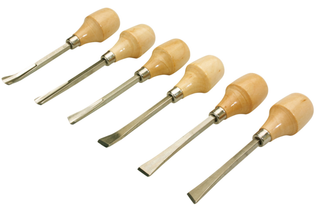 Gutsen- en beitelset, 6 stuks