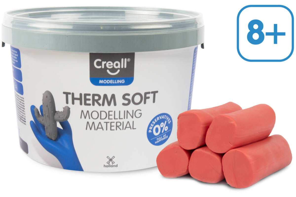 Klei Creall therm soft rood, 2 kg - vanaf 8 jaar