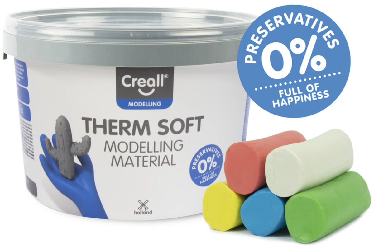 Klei Creall therm soft assorti 5 kleuren, 2 kg - vanaf 8 jaar