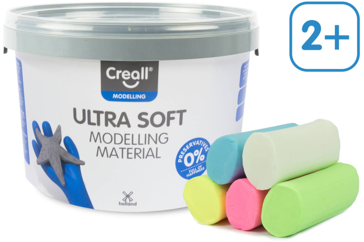 Klei Creall Ultra soft assorti 5 pastel kleuren, 1100 gram