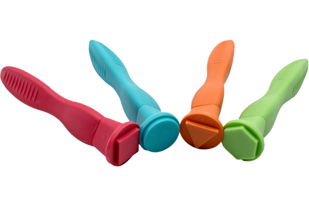 Stempel soft grip diverse patronen, 4 stuks