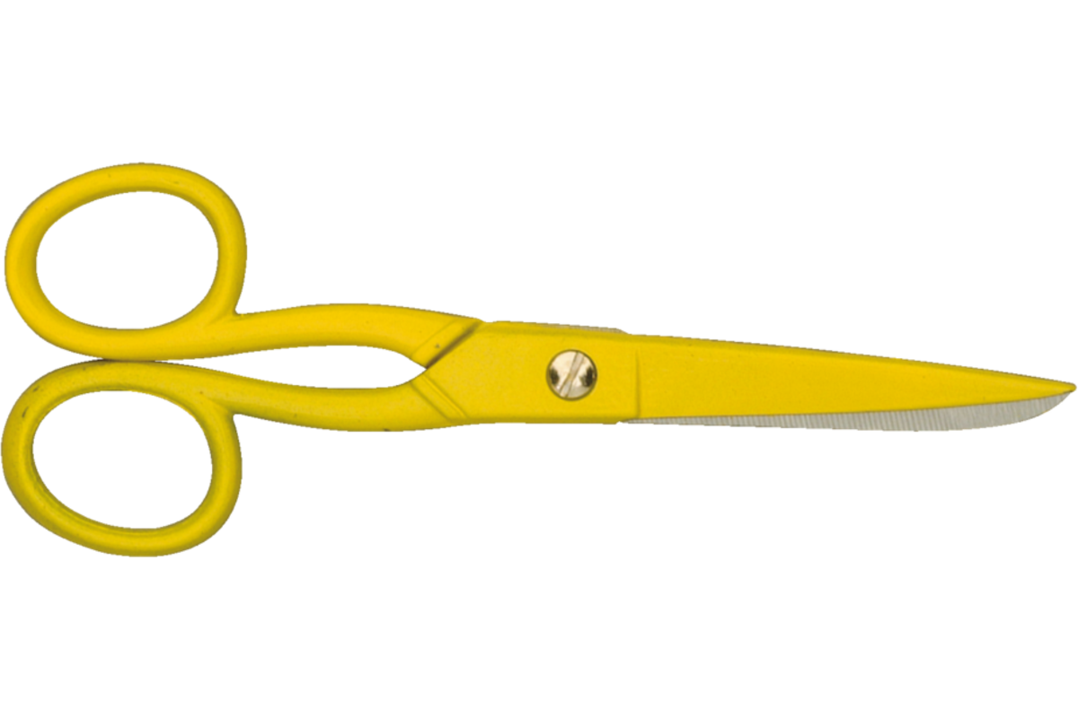 Schaar 13 cm rvs geel