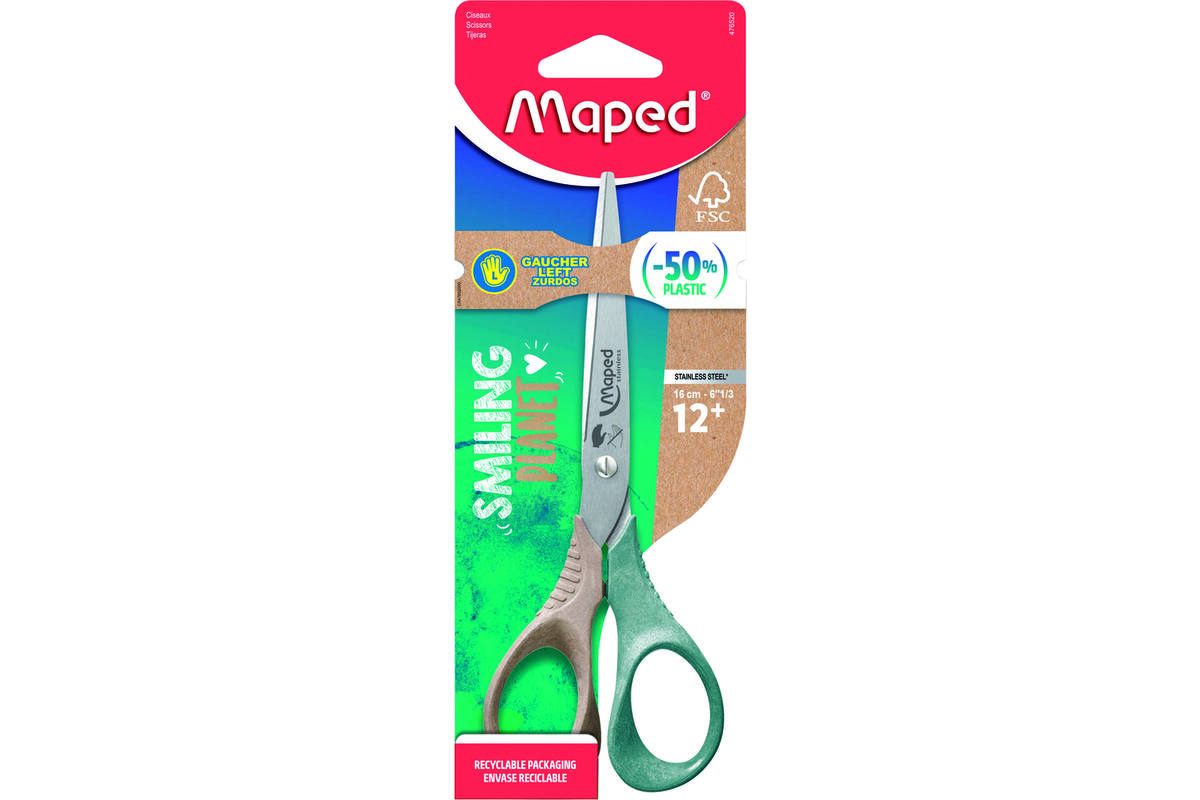 Schaar 16 cm Maped smiling planet universeel linkshandig