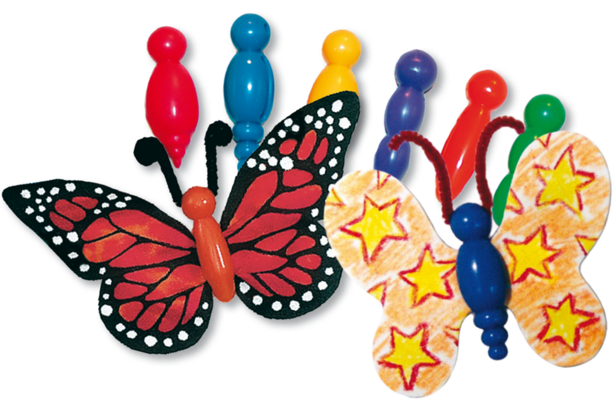 Vlinderlijfjes kunststof 2 x 5 cm 75 stuks assorti kleuren