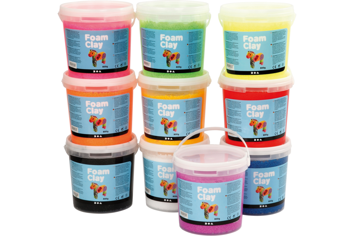 Klei foam clay 10 x 560 gr. ass.
