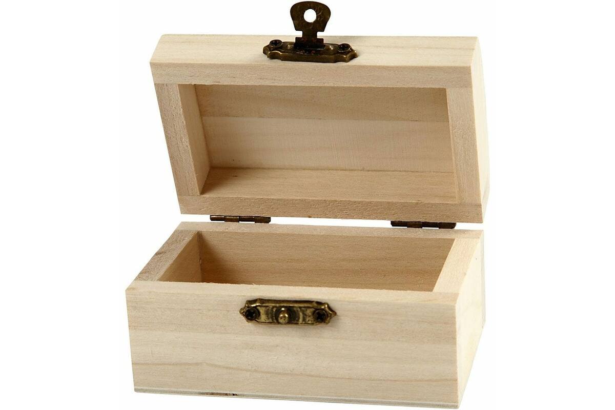Schatkist hout 9 × 5,2 × 4,9 cm,  10 stuks