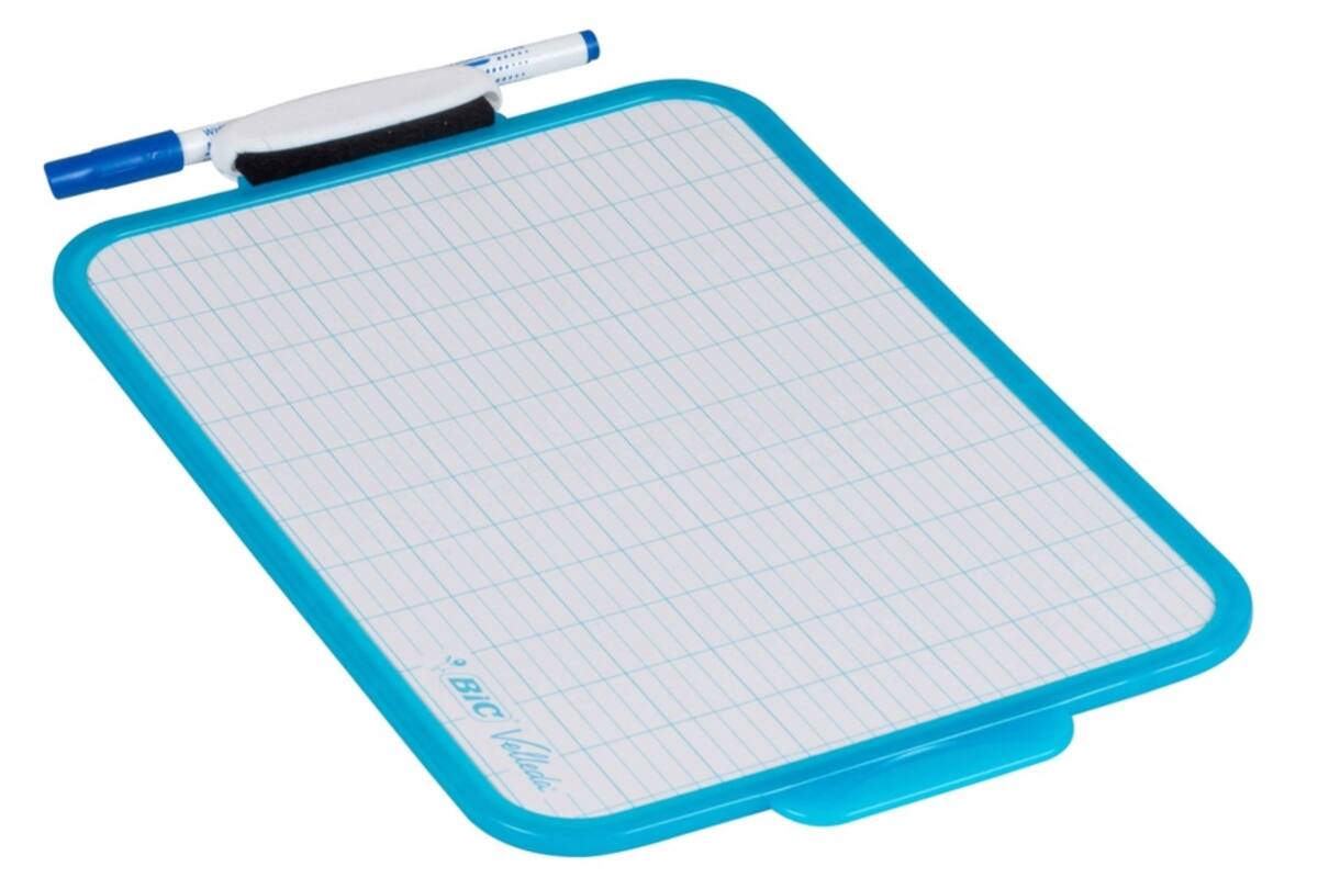 Whiteboard/wisbord BIC Velleda 19 x 26 cm blauw. 24 stuks