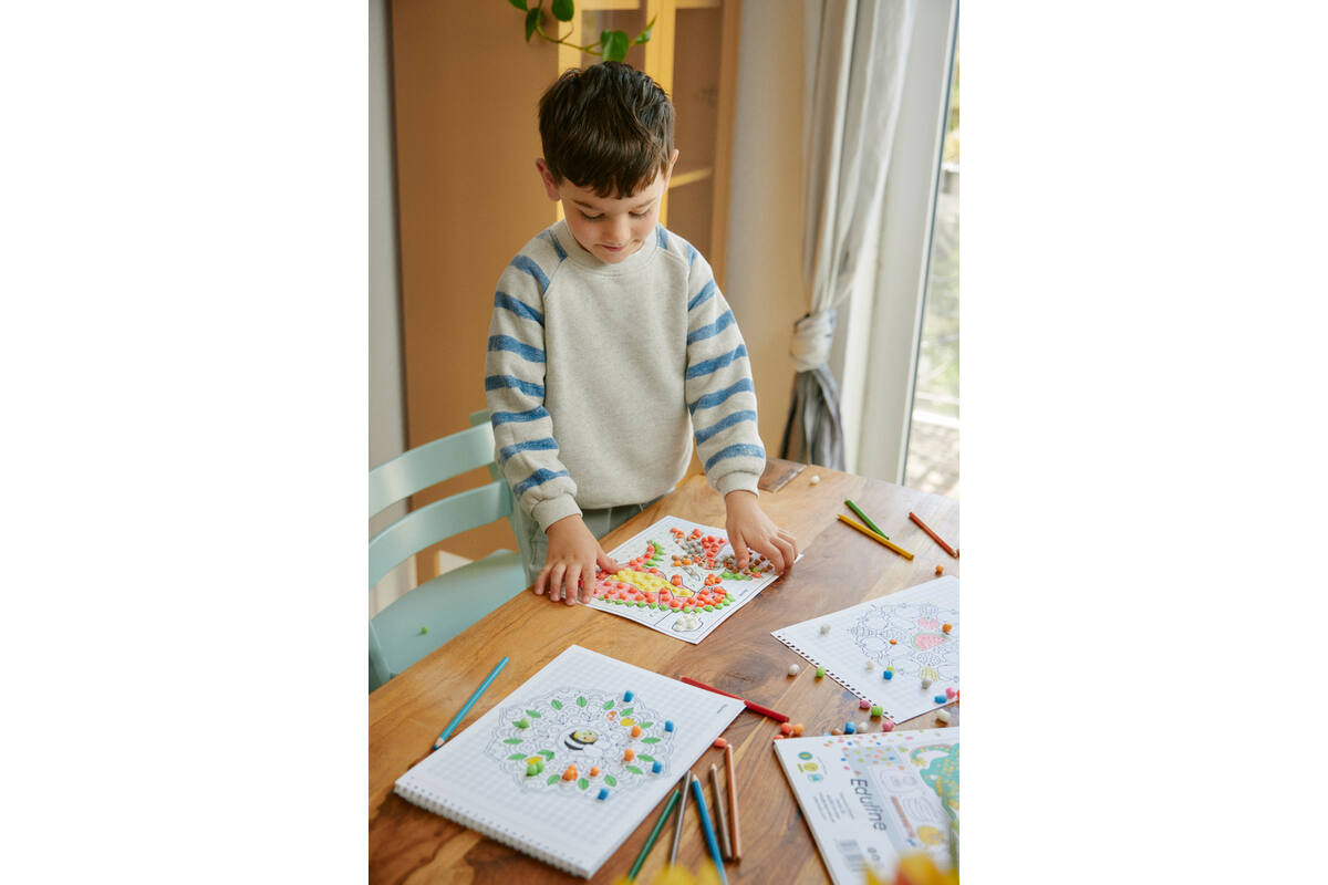 PlayMais® EDULINE MOSAIC 12.000 stuks, 6 doekjes en activiteitenboek