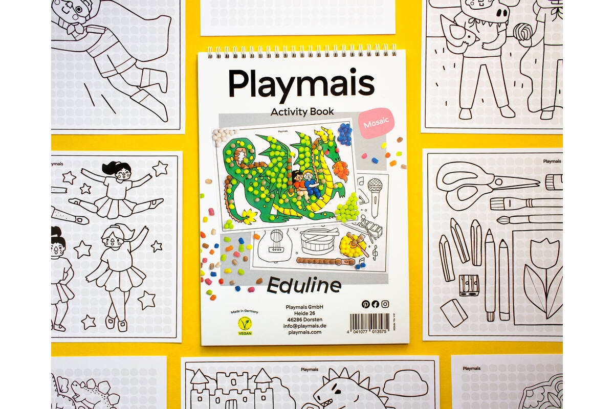 PlayMais® EDULINE MOSAIC 12.000 stuks, 6 doekjes en activiteitenboek