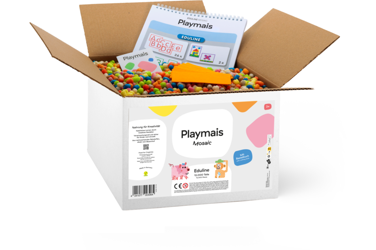 PlayMais® EDULINE MOSAIC 12.000 stuks, 6 doekjes en activiteitenboek