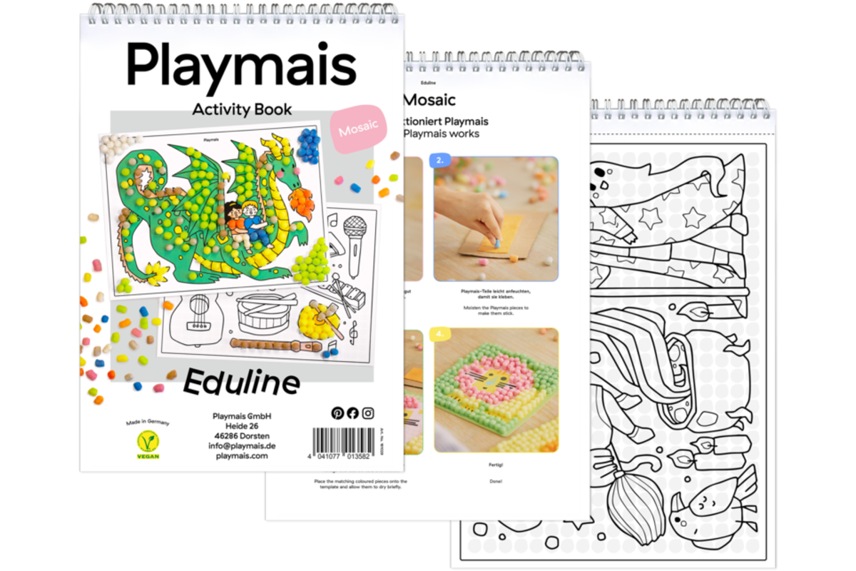 PlayMais® EDULINE MOSAIC 12.000 stuks, 6 doekjes en activiteitenboek