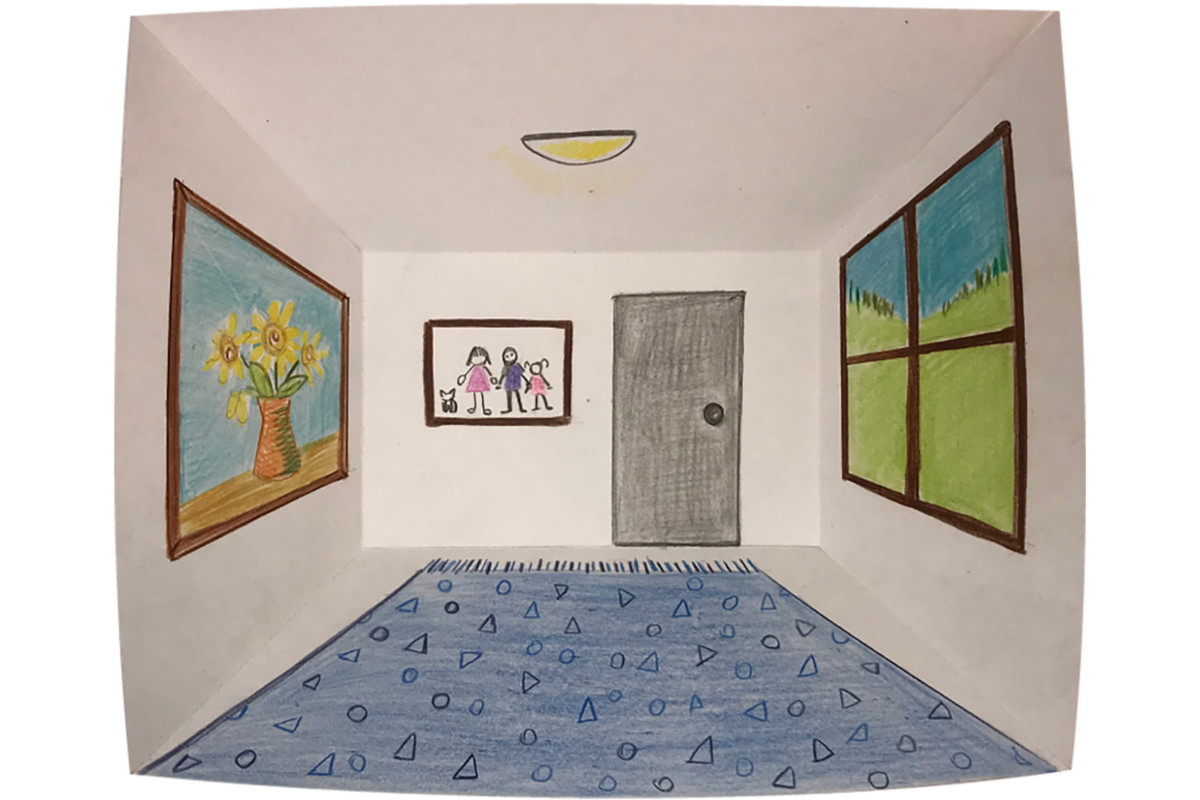 Ontwerpkarton kamer perspectief 28 x 33 cm, 36 stuks