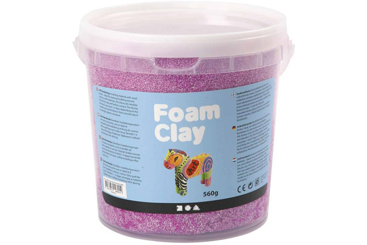 Klei foam clay, neon paars emmer 560 gram