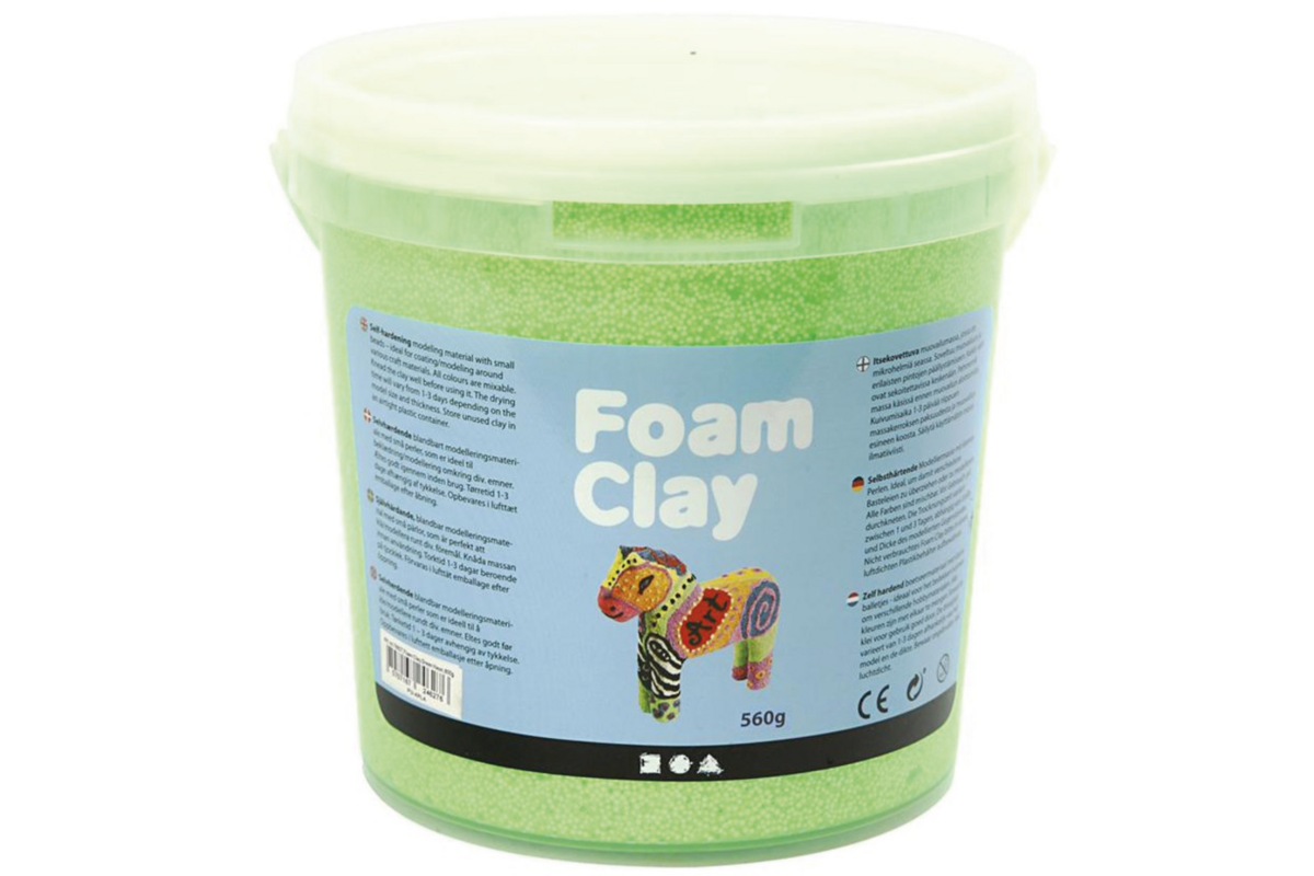 Klei foam clay, neon groen emmer 560 gram