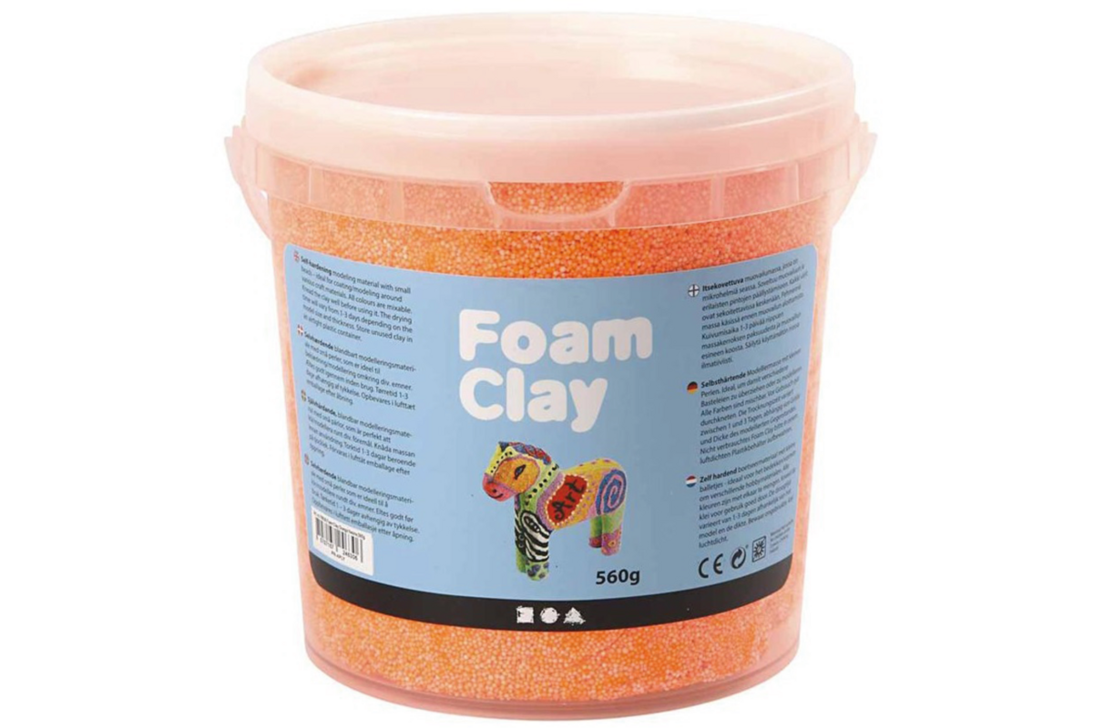 Klei foam clay, neon oranje emmer 560 gram