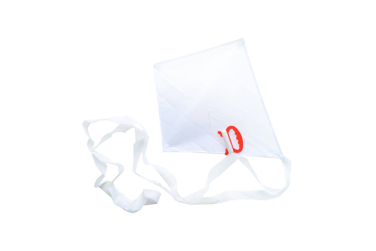 Vlieger wit nylon 40 x 50 cm, 5 stuks