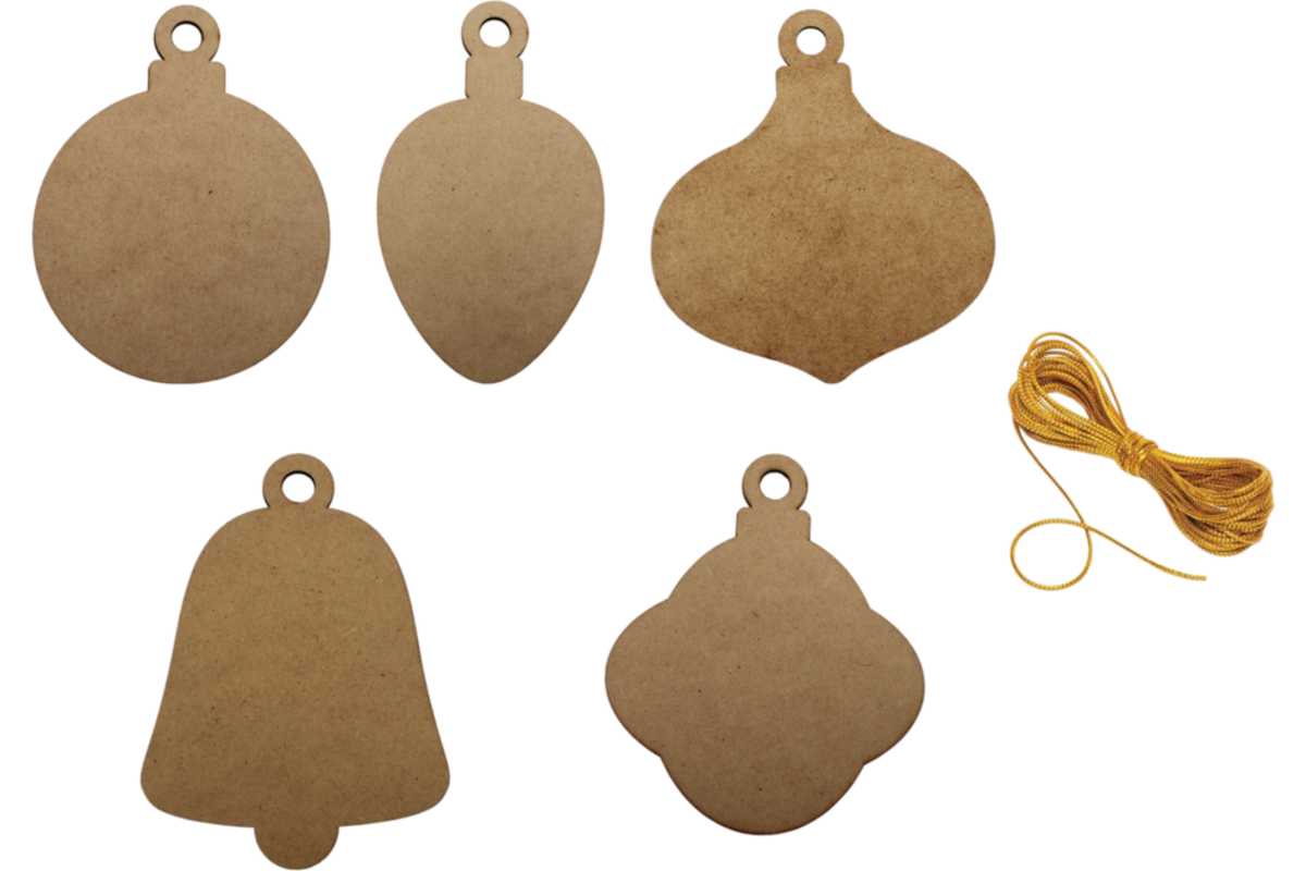 Houten kerstboomversiering +/-14 cm, 50 stuks