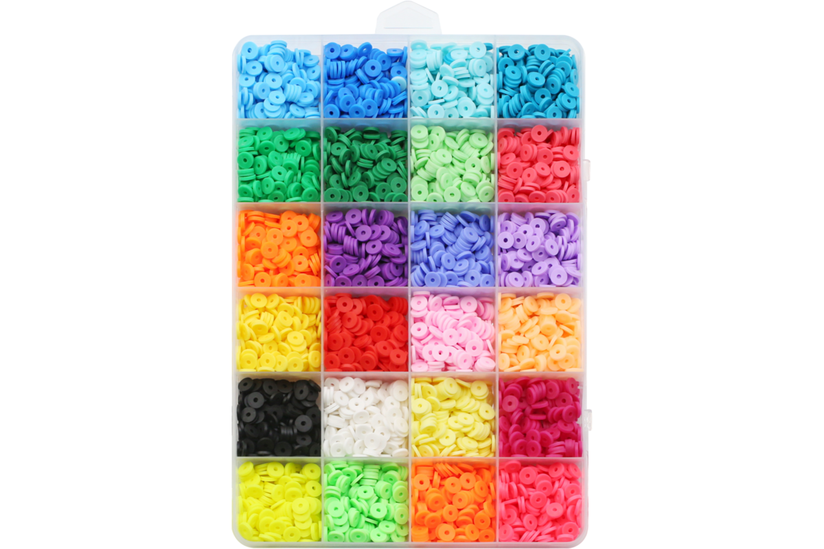 Heishi-kralen 24 verschillende kleuren Ø 6 mm, 500 stuks