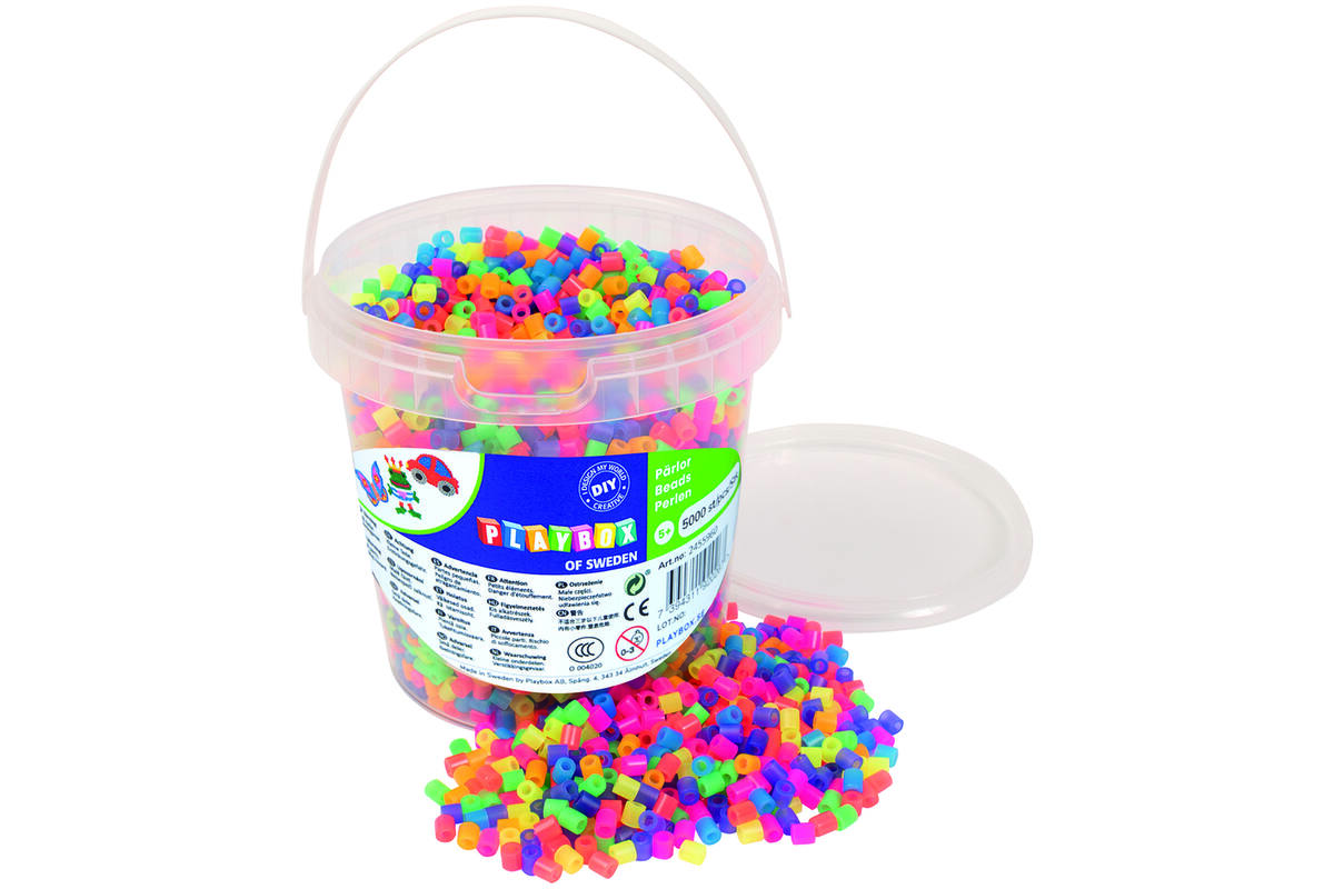 Strijkkralen midi neon assorti, 5000 stuks