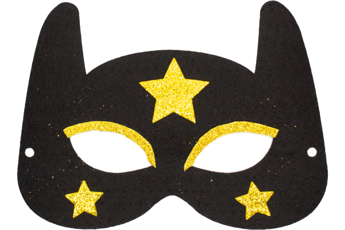 Superhelden maskers vilt 18 x 10 cm, 12 stuks