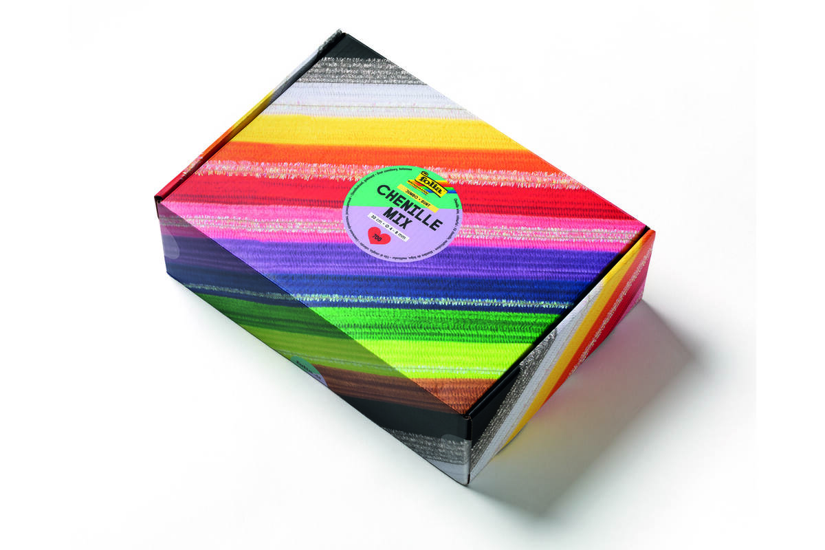 Crea-box chenille 30 cm assorti, 700 stuks