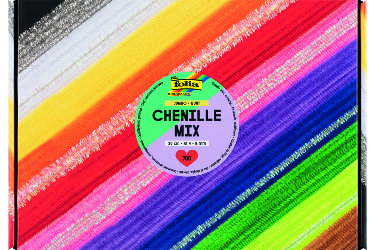 Crea-box chenille 30 cm assorti, 700 stuks