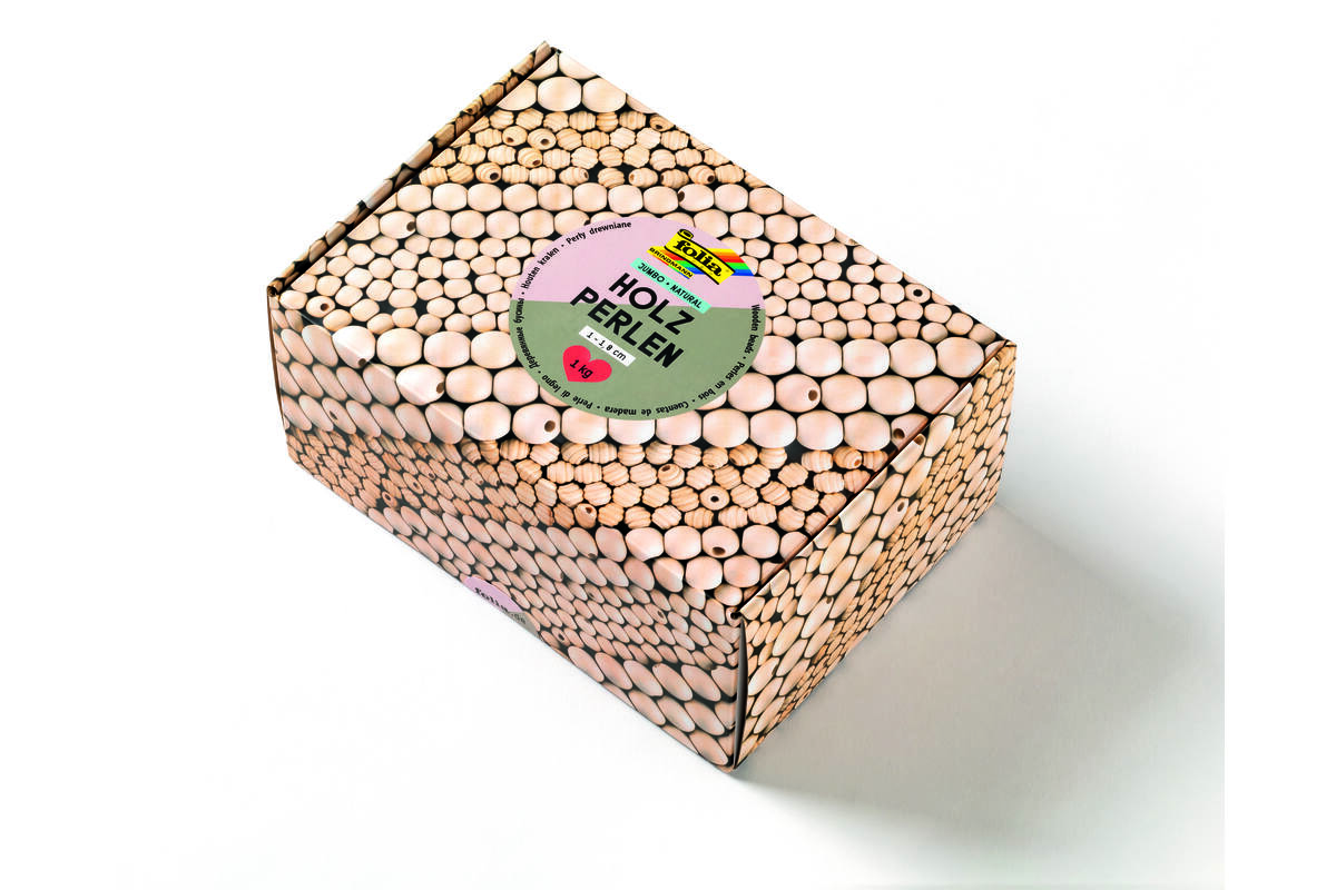 Crea-box kralen hout naturel, 1 kg