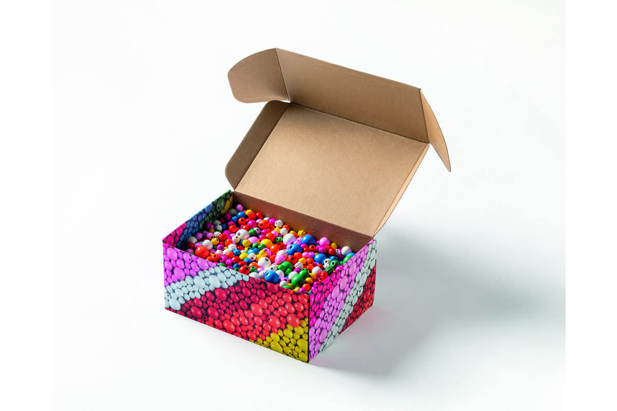 Crea-box kralen hout assorti, 1 kg
