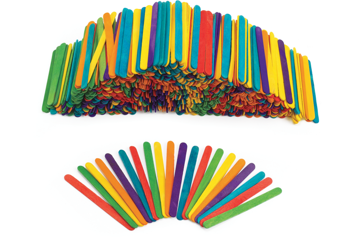Lollystokjes gekleurd, 1000 stuks, 1 x 11,4 cm