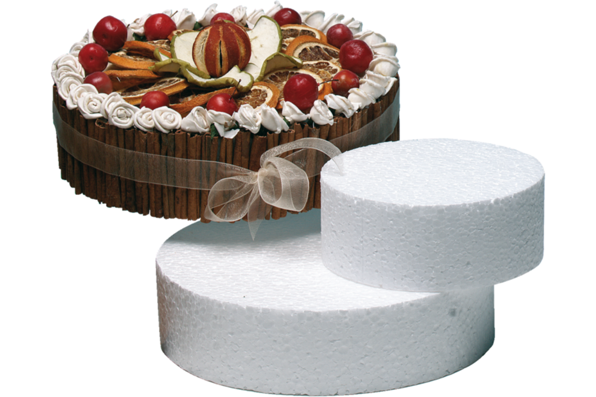 Tempex taart rond 22 x 5 cm