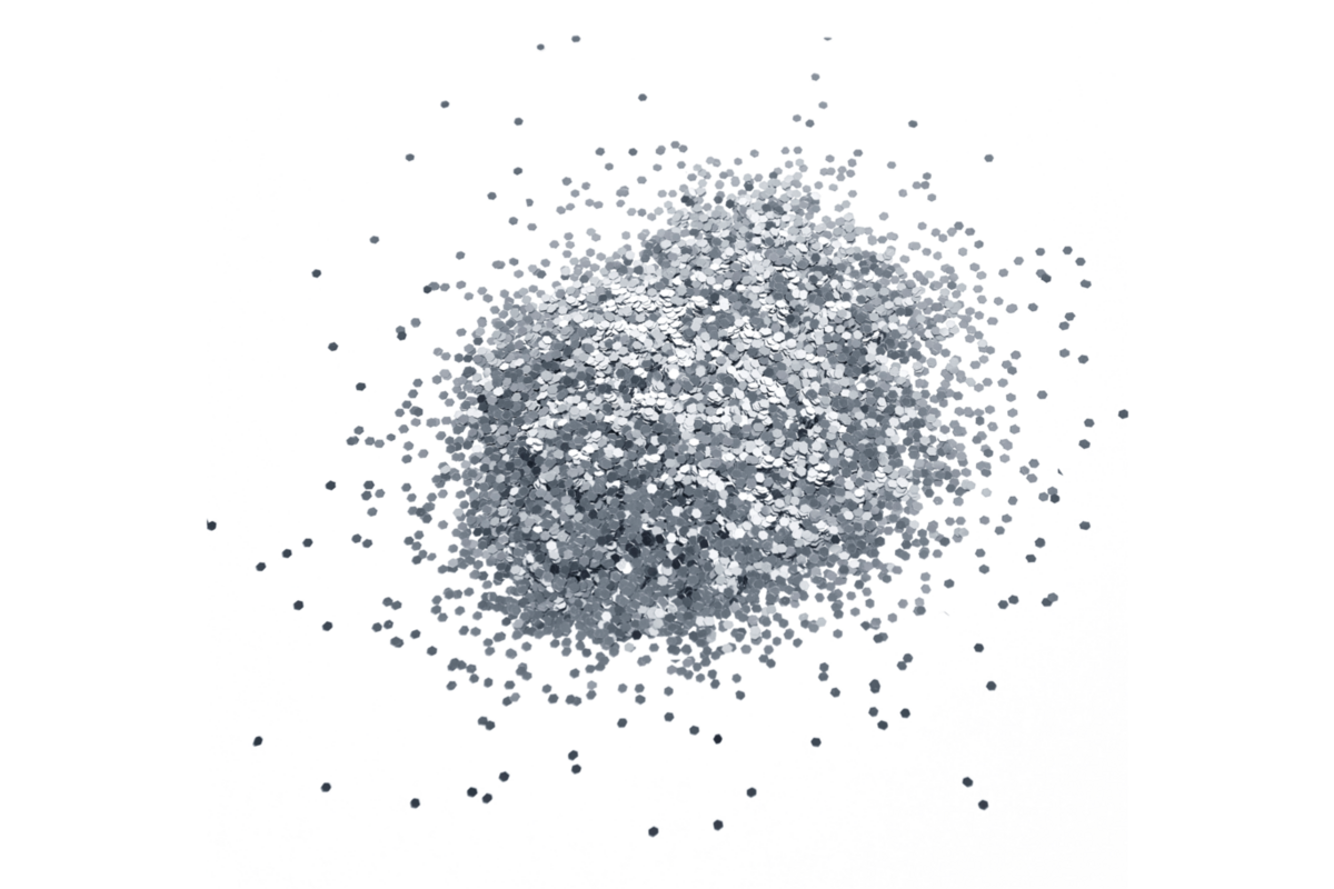 Glitter zilver, 400 gram