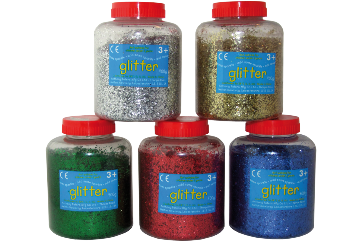 Glitter zilver, 400 gram