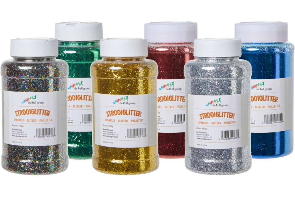 Glitter blauw, 400 gram