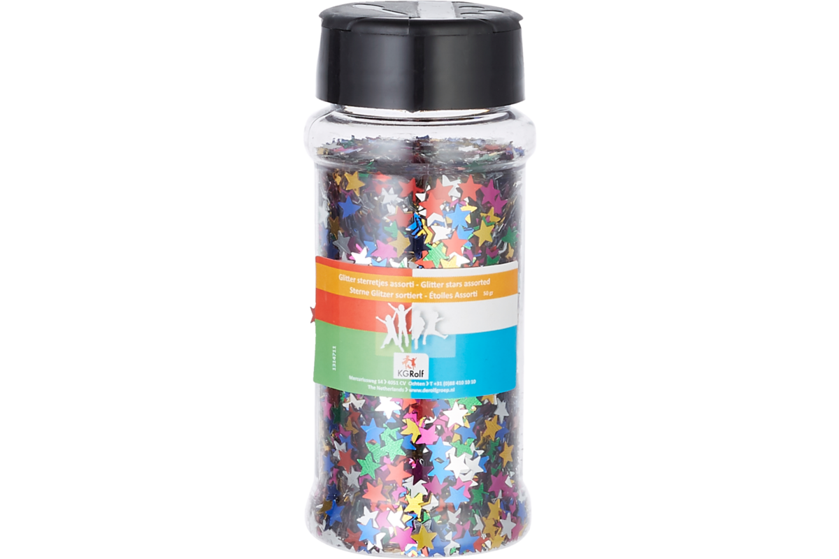 Glitter sterretjes ass. kleuren 50 gram
