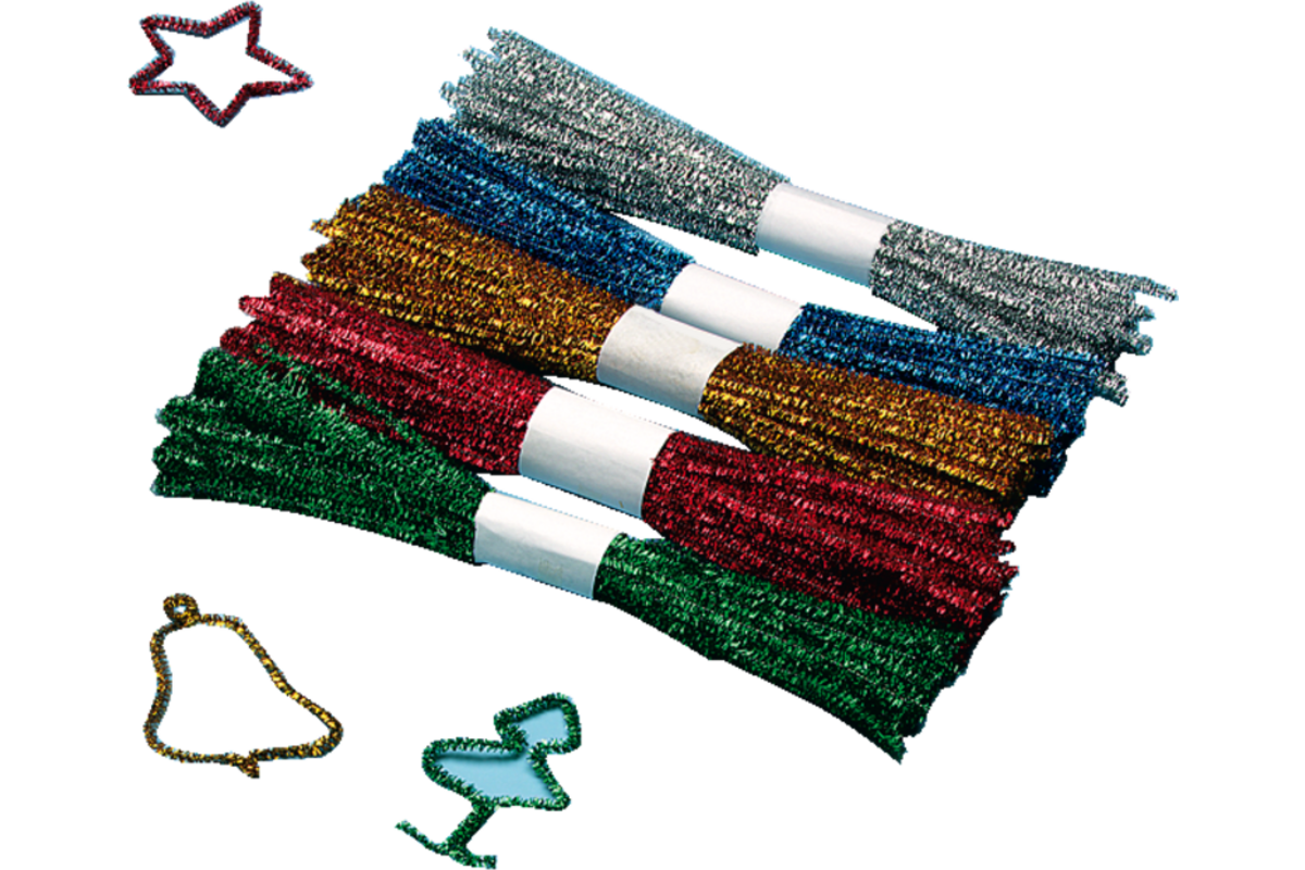 Chenilledraad 30 cm x 6 mm kerst assorti, 250 stuks