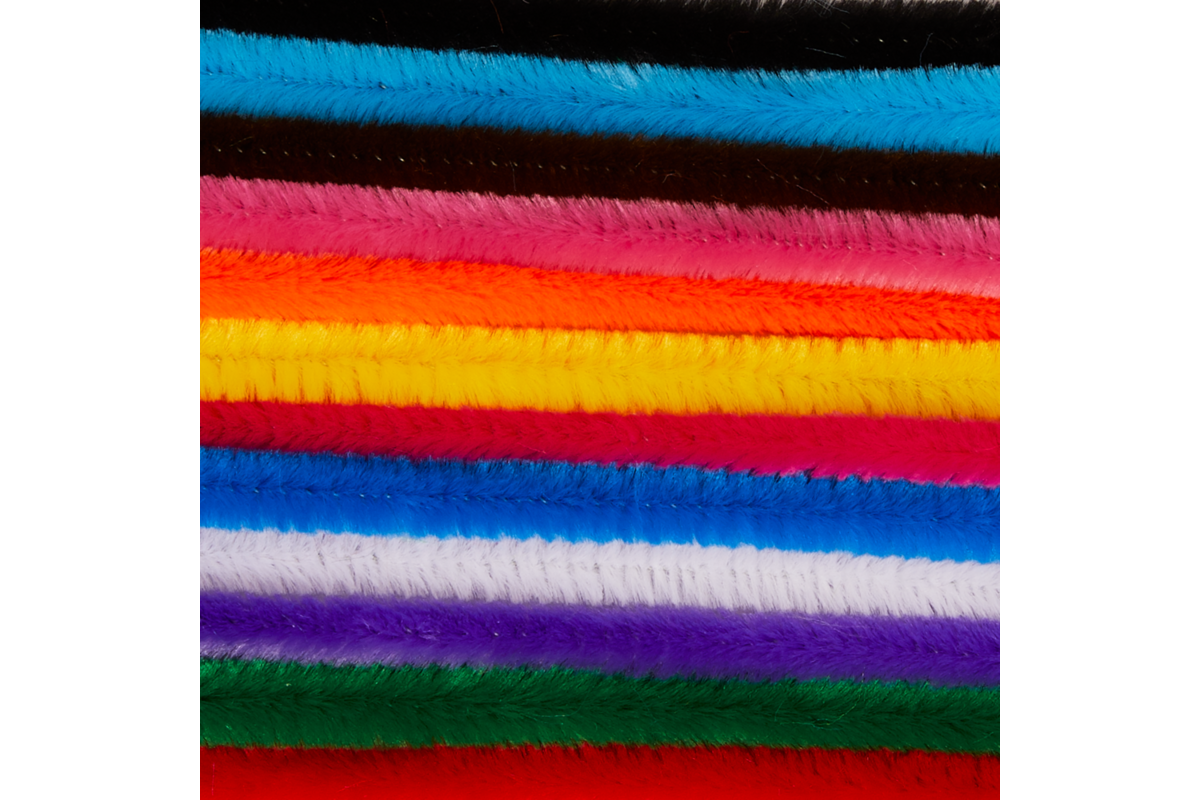 Chenilledraad 30 cm x 9 mm assorti, 480 stuks