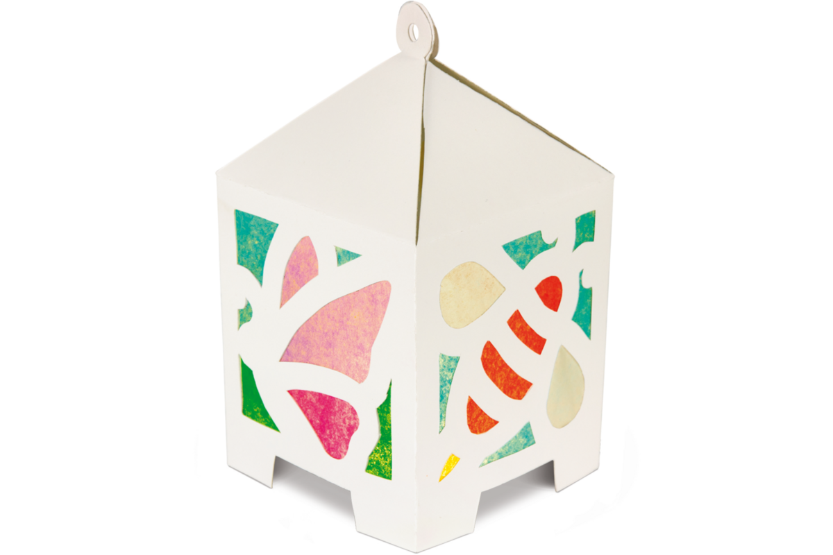 Glas in lood lantaarn 9 x 9 x 14 cm,  32 stuks