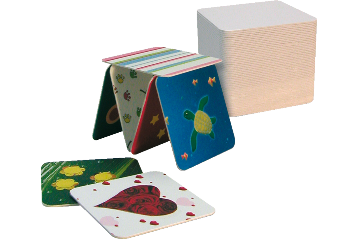 Onderzetters karton vierkant 9,3 x 9,3 cm, 100 stuks