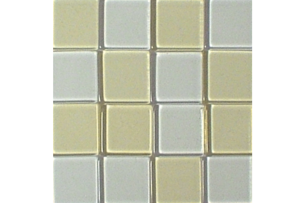 Acrylmozaïek 1 x 1 cm transparant wit-ecru 205 stuks