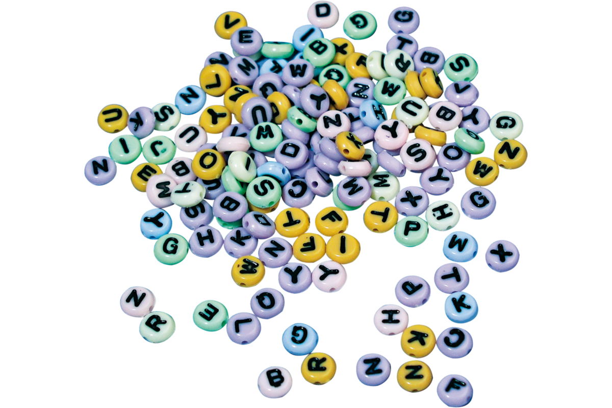 Letterkralen 6 mm multi gekleurd 400 stuks