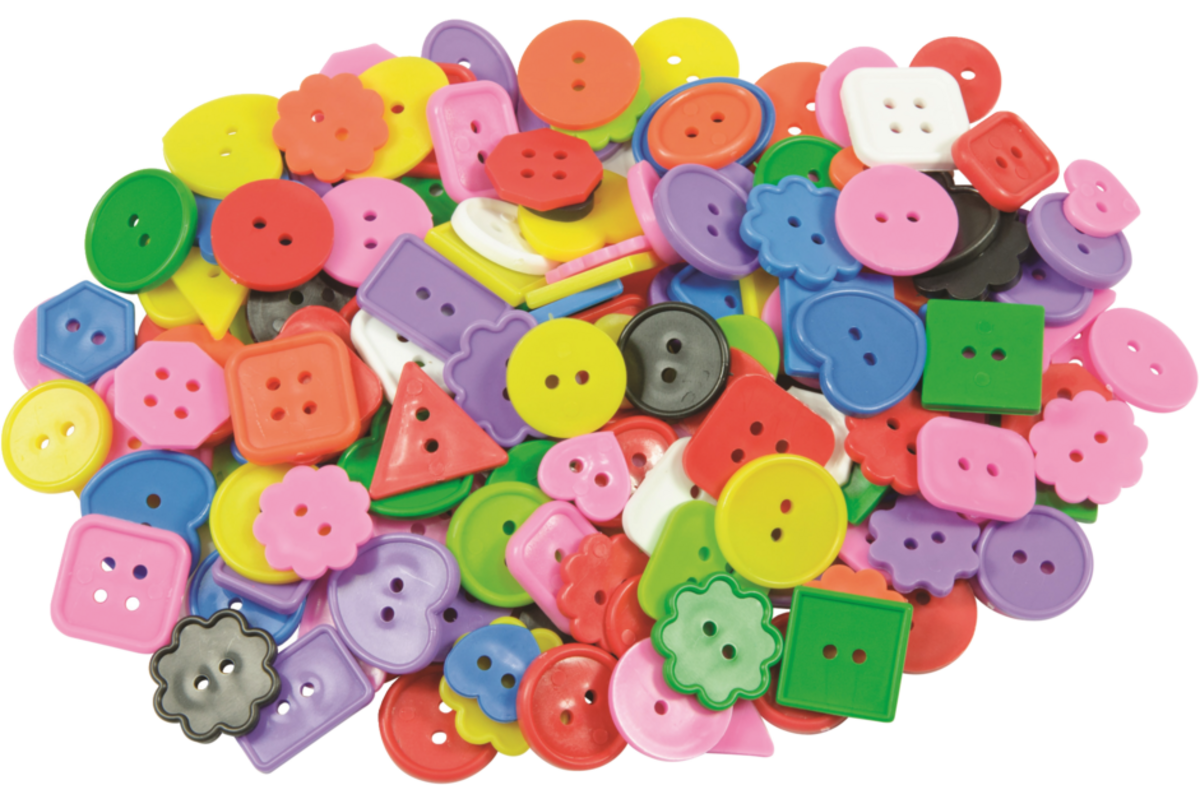 Knopen gekleurd assorti 2,5 cm, 225 gram (+/- 175 stuks)