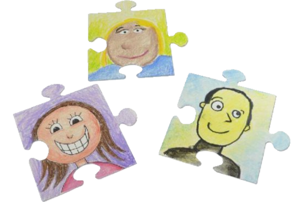 Puzzelstukjes karton 23 x 24 cm, 100 stuks