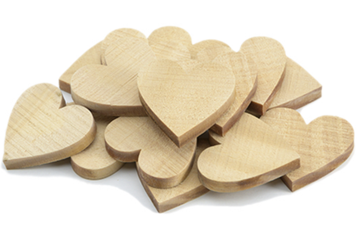 Houten Hart klein, 20 stuks