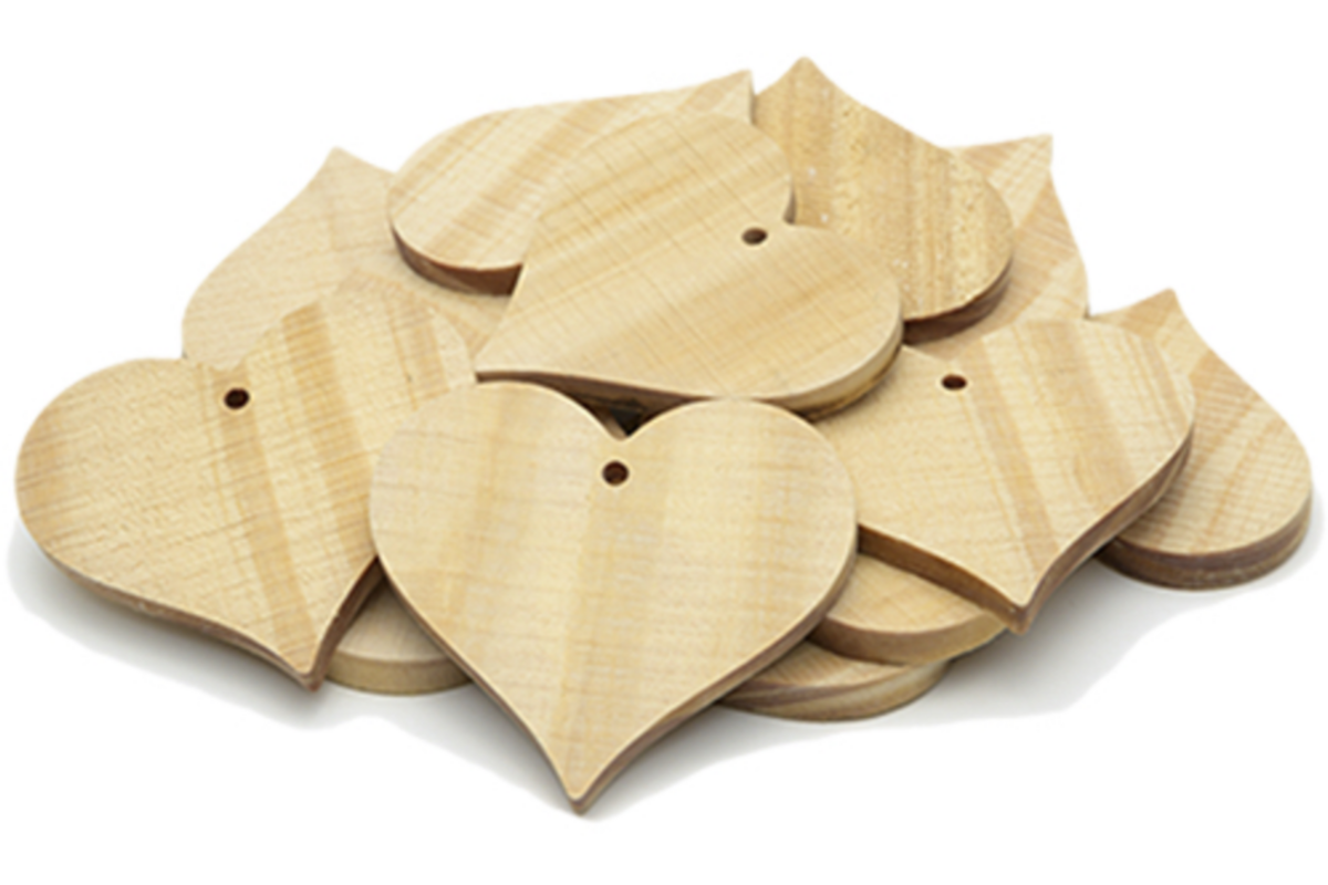 Houten Hart groot, 20 stuks